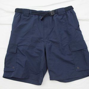 Lands' end mens cargo Swim shorts belted mesh lined hiking outdoors